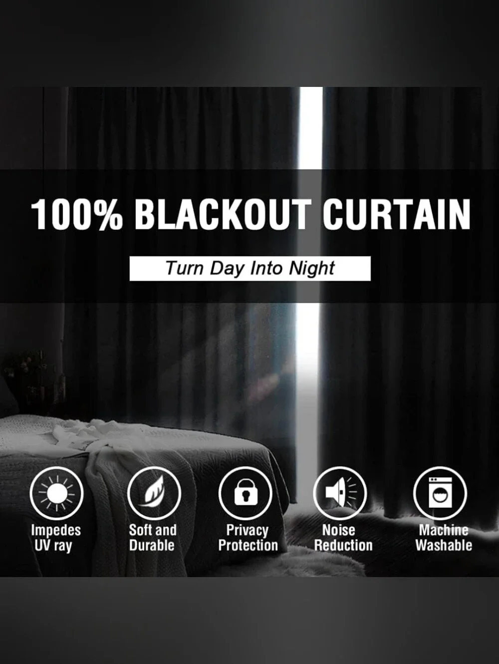 Teal Blackout Grommet Curtain 3 Panels